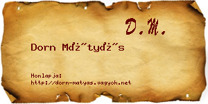 Dorn Mátyás névjegykártya
