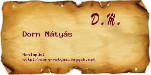 Dorn Mátyás névjegykártya